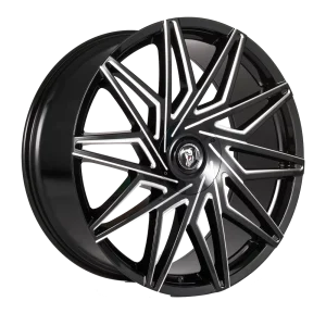 24" DIABLO WHEELS REVOLTO BLACK MILLED FACE FINISH RIMS