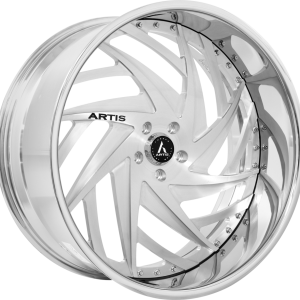 24" ARTIS FORGED BRONX BRUSHED FACE CHROME LIP FINISH RIMS