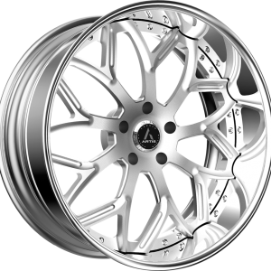 24" ARTIS FORGED BULGARI BRUSHED FACE CHROME LIP FINISH RIMS