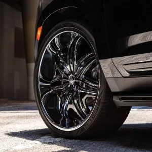 26" DIABLO WHEELS MORPHEUS CHROME BLACK INSERTS FINISH RIMS - Image 4