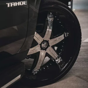 28" DIABLO WHEELS FURY BLACK CHROME INSERTS FINISH RIMS - Image 3