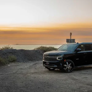 24" DIABLO WHEELS FURY CHROME BLACK INSERTS FINISH RIMS - Image 4