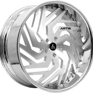 20" ARTIS FORGED WHEELS CICERO BRUSHED SILVER FACE CHROME LIP FINISH
