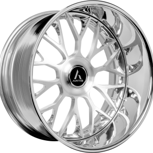 24" ARTIS FORGED DESTIN XL BRUSHED HIGH POLISH FACE CHROME LIP FINISH RIMS