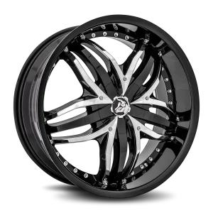 20" DIABLO WHEELS ANGEL BLACK CHROME INSERTS FINISH RIMS