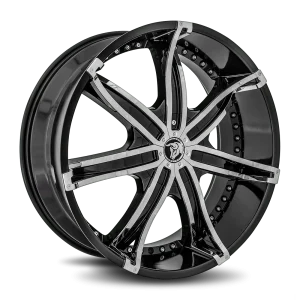22" DIABLO WHEELS DNA BLACK CHROME INSERTS FINISH RIMS