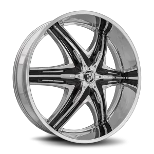 30" DIABLO WHEELS ELITE G2 CHROME BLACK INSERTS FINISH RIMS