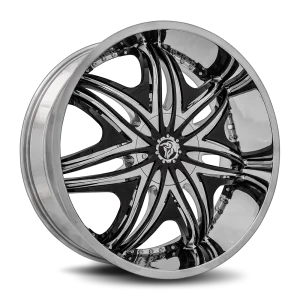 24" DIABLO WHEELS MORPHEUS CHROME BLACK INSERTS FINISH RIMS