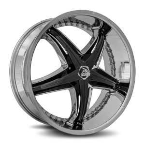 20" DIABLO WHEELS REFLECTION X CHROME BLACK INSERTS FINISH RIMS
