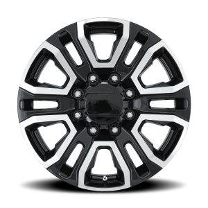 20" FACTORY REPRODUCTIONS WHEELS FR275 GM TRUCK 2500 GLOSS BLACK MACHINED FINISH RIMS - Image 2