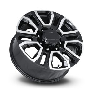 20" FACTORY REPRODUCTIONS WHEELS FR275 GM TRUCK 2500 GLOSS BLACK MACHINED FINISH RIMS - Image 3