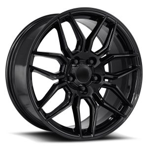 20" FACTORY REPRODUCTIONS WHEELS FR 401F C8 Z06 CORVETTE GLOSS BLACK FINISH RIMS