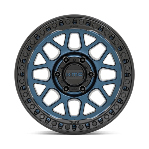 18" KMC WHEELS KM549 GRS MIDNIGHT BLUE W/GLOSS BLACK LIP FACE FINISH RIMS - Image 3