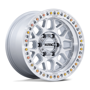 18" KMC WHEELS KM549 GRS GLOSS SILVER W/MACHINED FACE FINISH RIMS