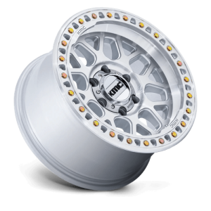 20" KMC WHEELS KM549 GLOSS SILVER W/MACHINED FACE FINISH RIMS - Image 2