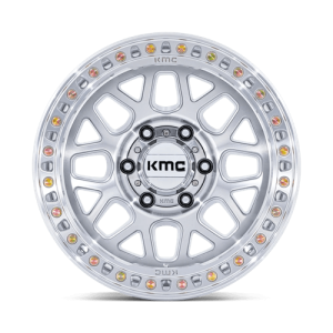 20" KMC WHEELS KM549 GLOSS SILVER W/MACHINED FACE FINISH RIMS - Image 3