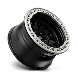 18" KMC WHEELS KM235 GRENADE CRAWL BEADLOCK SATIN BLACK FINISH RIMS - Image 2