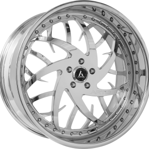 24" ARTIS FORGED HARLEM BRUSHED FACE CHROME LIP FINISH RIMS