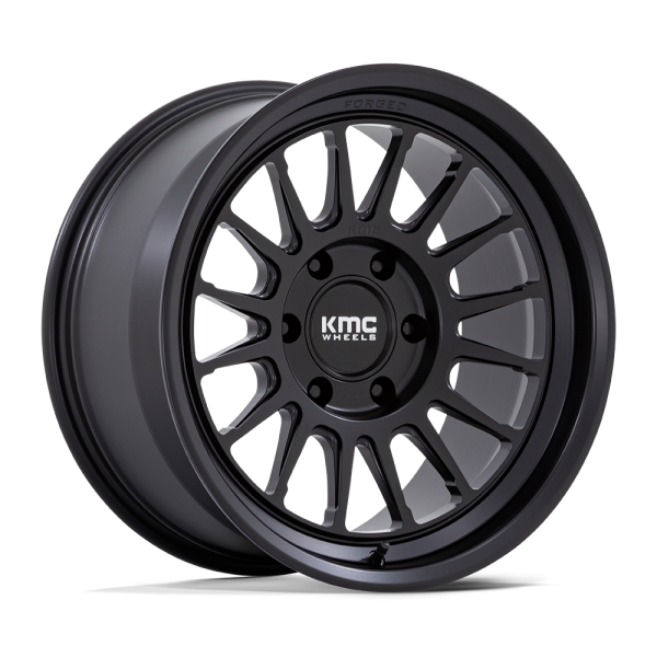 18" KMC WHEELS KM447 IMPACT SATIN BLACK FORGED MONOBLOCK FINISH RIMS