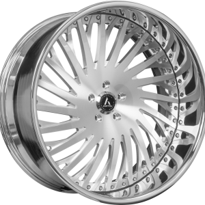 24" ARTIS FORGED JAX BRUSHED FACE CHROME LIP FINISH RIMS