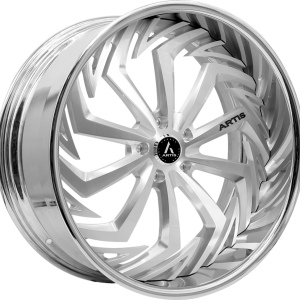 26" ARTIS FORGED ROYAL BRUSHED FACE CHROME LIP FINISH RIMS