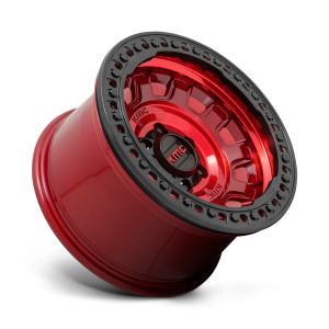 17" KMC WHEELS KM236 TANK BEADLOCK CANDY RED FINISH RIMS - Image 3