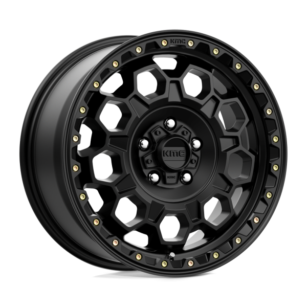 17" KMC WHEELS KM545 TREK SATIN BLACK FINISH RIMS