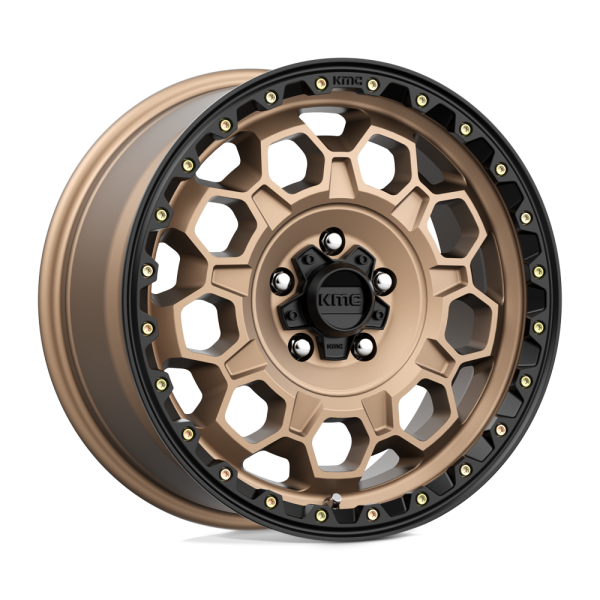 17" KMC WHEELS KM545 TREK MATTE BRONZE WITH BLACK LIP FINISH RIMS