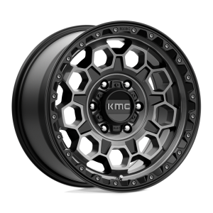 17" KMC WHEELS KM545 TREK SATIN BLACK WITH GRAY TINT FINISH RIMS