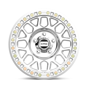 17" KMC WHEELS KM234 GRENADE DESERT BEADLOCK MACHINED FINISH RIMS - Image 2