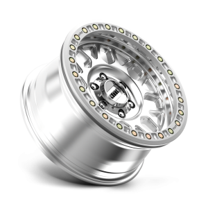 17" KMC WHEELS KM234 GRENADE DESERT BEADLOCK MACHINED FINISH RIMS - Image 3