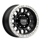 17" KMC WHEELS KM234 GRENADE DESERT BEADLOCK SATIN BLACK FINISH RIMS