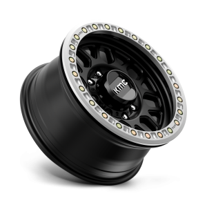 17" KMC WHEELS KM234 GRENADE DESERT BEADLOCK SATIN BLACK FINISH RIMS - Image 3