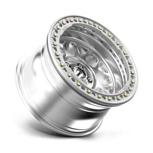 17" KMC WHEELS KM235 GRENADE CRAWL BEADLOCK MACHINED FINISH RIMS - Image 3