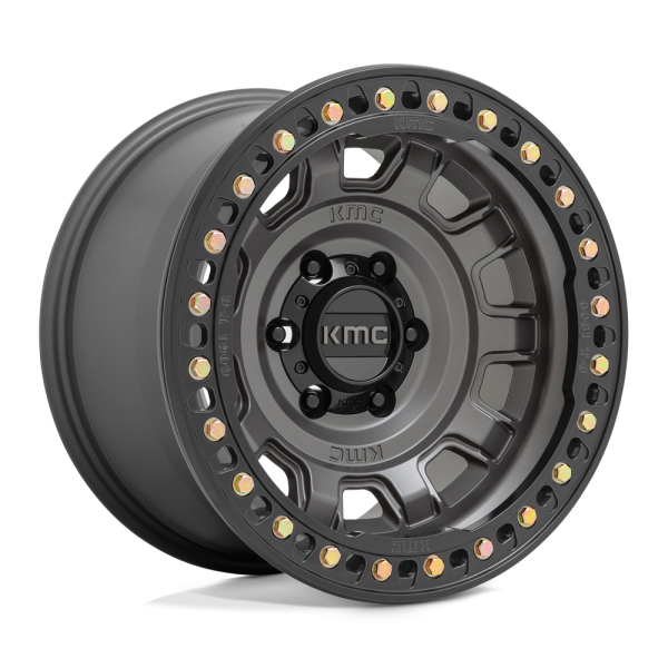 17" KMC WHEELS KM236 TANK BEADLOCK ANTHRACITE FINISH RIMS