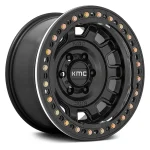 17" KMC WHEELS KM236 TANK BEADLOCK SATIN BLACK FINISH RIMS