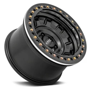 17" KMC WHEELS KM236 TANK BEADLOCK SATIN BLACK FINISH RIMS - Image 3