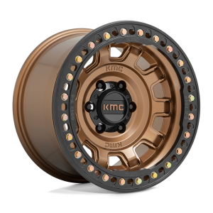 17" KMC WHEELS KM236 TANK BEADLOCK MATTE BRONZE FINISH RIMS