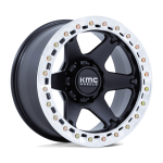 17" KMC WHEELS KM238 VI BEADLOCK SATIN BLACK MACHINED FINISH RIMS
