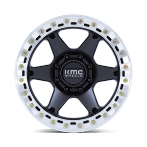 17" KMC WHEELS KM238 VI BEADLOCK SATIN BLACK MACHINED FINISH RIMS - Image 2