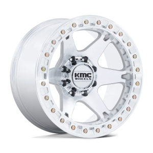 17" KMC WHEELS KM238 VI BEADLOCK MACHINED FINISH RIMS