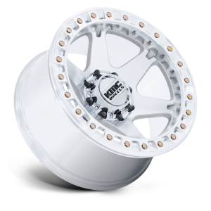 17" KMC WHEELS KM238 VI BEADLOCK MACHINED FINISH RIMS - Image 3