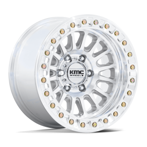 17" KMC WHEELS KM239 IMPACT BEADLOCK MACHINED FINISH RIMS