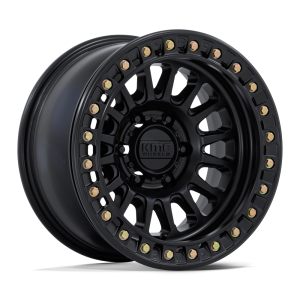 17" KMC WHEELS KM239 IMPACT BEADLOCK MATTE BLACK FINISH RIMS
