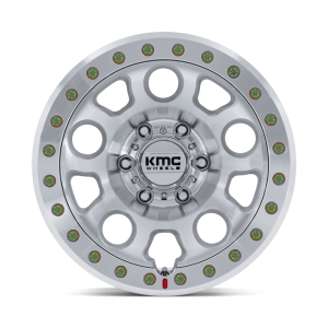 17" KMC WHEELS KM241 E25 BEADLOCK MACHINED FINISH RIMS - Image 2