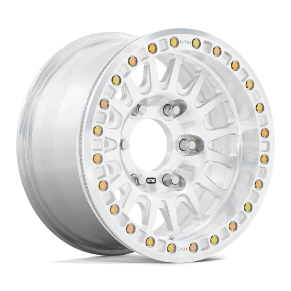 17" KMC WHEELS KM445 IMPACT FORGED BEADLOCK RAW MACHINED FINISH RIMS