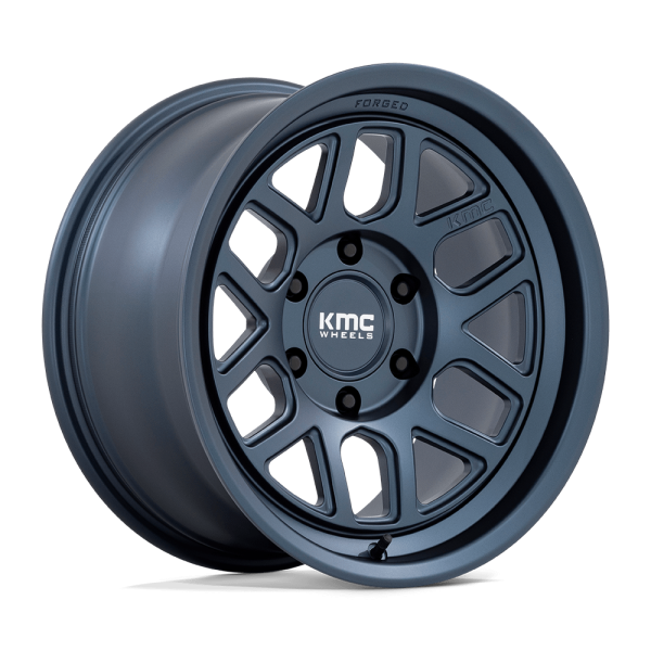 17" KMC WHEELS KM446 MESA FORGED MONOBLOCK METALLIC BLUE FINISH RIMS