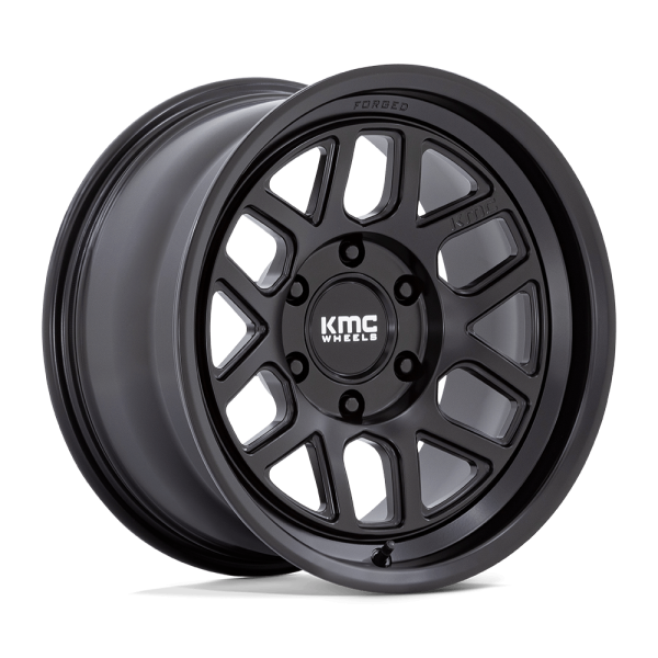 17" KMC WHEELS KM446 MESA FORGED MONOBLOCK SATIN BLACK FINISH RIMS