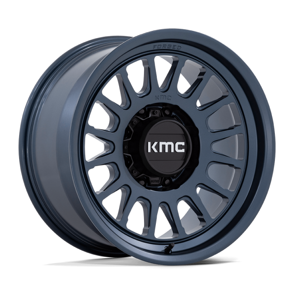 17" KMC WHEELS KM447 IMPACT FORGED MONOBLOCK METALLIC BLUE FINISH RIMS