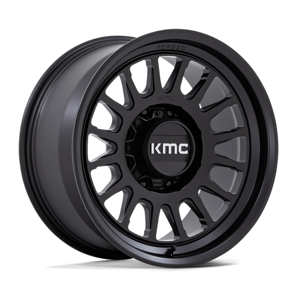 17" KMC WHEELS KM447 IMPACT FORGED MONOBLOCK SATIN BLACK FINISH RIMS